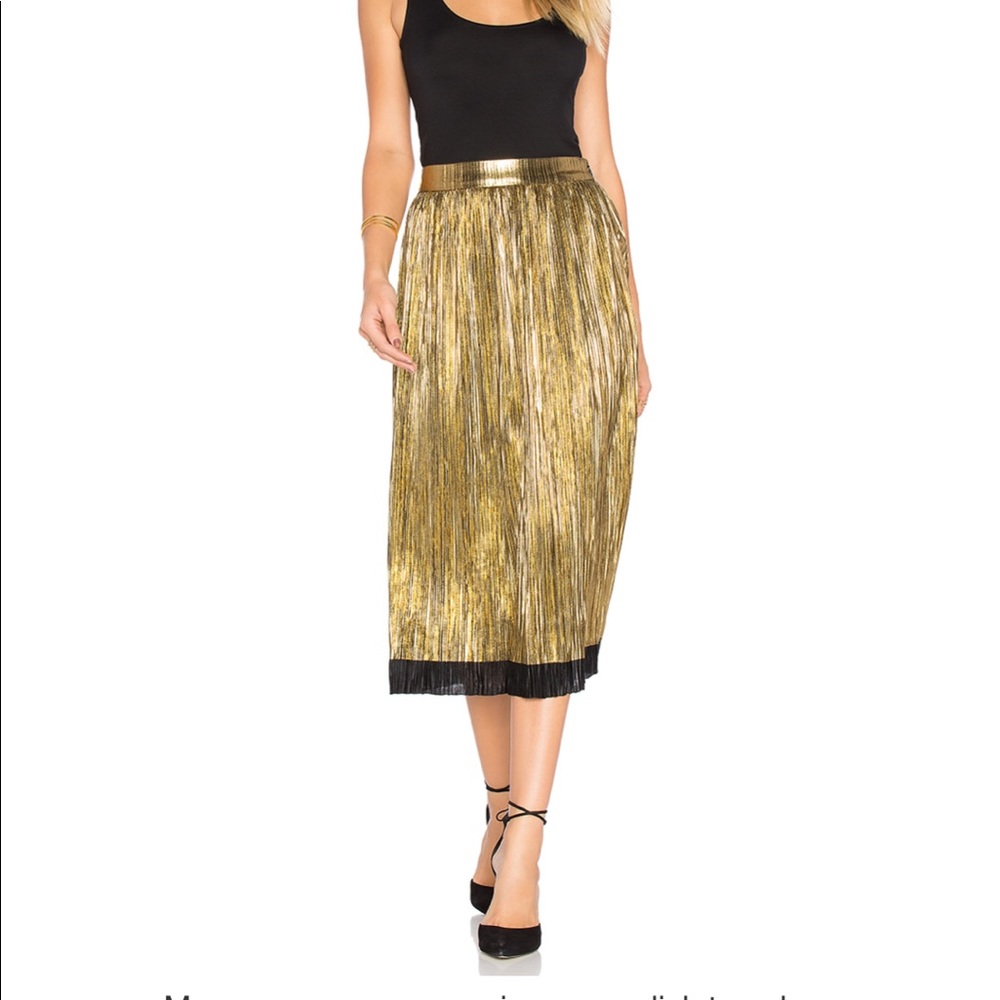 Gold House of Harlow Midi Skirt